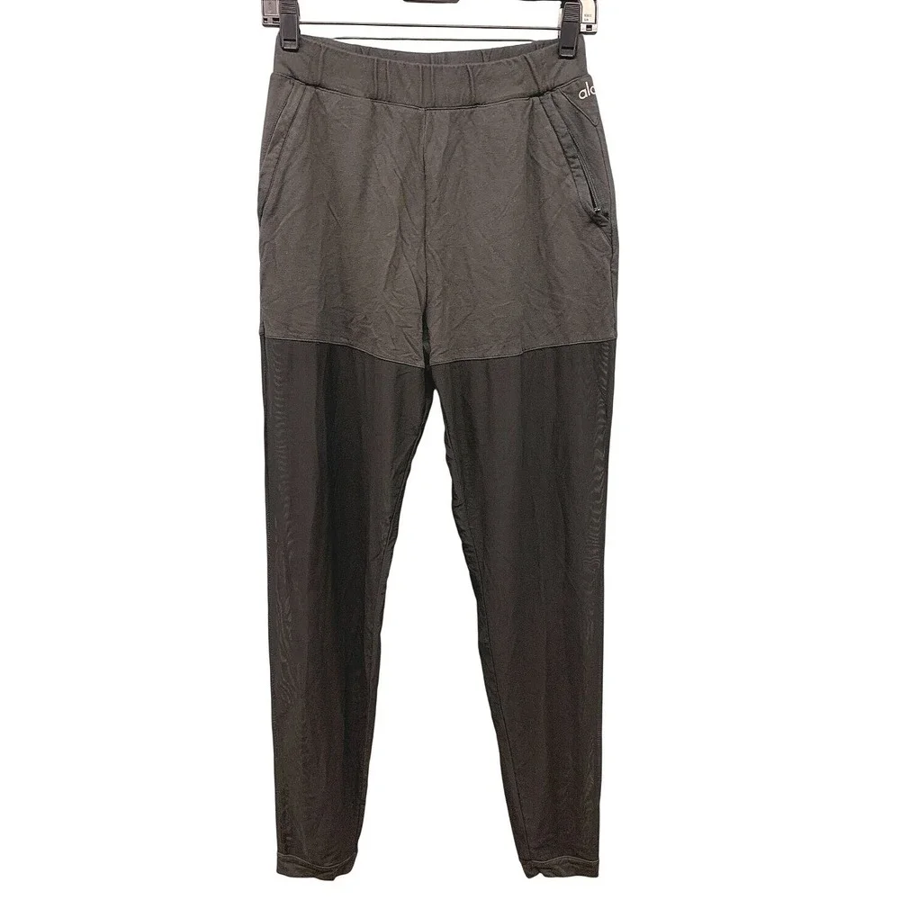 Alo Yoga Mesh Panel Colorblock Pants Womens Size 26 Black Athletic Jogger Gym